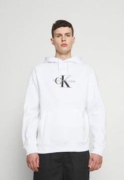 Calvin Klein Jeans ARCHIVAL MONOGRAM HOODIE UNISEX - Sweatshirt - Bright White/black Olive