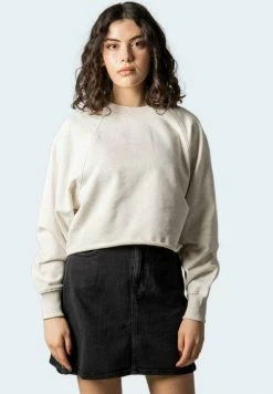 Calvin Klein Jeans SHINY LOGO BLOCKING J20J217736 - Sweatshirt - Cream