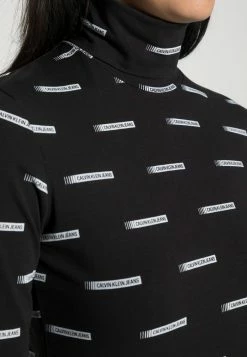 Calvin Klein Jeans LOGO ALL OVER PRINT ROLL NECK - T-shirt à Manches Longues - Black -Calvin Klein Elegant Magasin c804d3a575b94a2b9913f406e4f02248