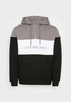 Calvin Klein Jeans COLORBLOCK QUARTER ZIP HOODIE - Sweatshirt - Black -Calvin Klein Elegant Magasin c830a52d3602460e9d5860451a58a6a6