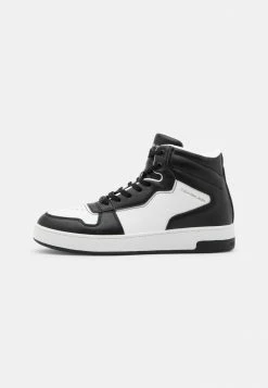 Calvin Klein Jeans BASKETBALL CUPSOLE MID - Baskets Montantes - White/black