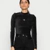 Calvin Klein Jeans VELVET LONG SLEEVE - T-shirt à Manches Longues - Black