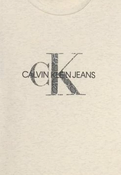 Calvin Klein Jeans REPTILE MONOGRAM DRESS - Robe En Jersey - White Heather -Calvin Klein Elegant Magasin cbee84c166c047289116bf06274a5f8f