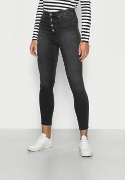 Calvin Klein Jeans HIGH RISE SUPER SKINNY ANKLE - Jeans Skinny - Denim Black