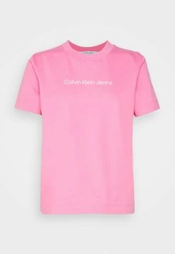 Calvin Klein Jeans SHRUNKEN INSTITUTIONAL TEE - T-shirt Basique - Lipstick Pink 10 Calvin Klein Jeans SHRUNKEN INSTITUTIONAL TEE - T-shirt Basique - Lipstick Pink -Calvin Klein Elegant Magasin ccacca1c45dc48ac932d8ee047fcefcd