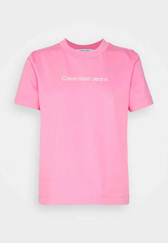 Calvin Klein Jeans SHRUNKEN INSTITUTIONAL TEE - T-shirt Basique - Lipstick Pink 5 Calvin Klein Jeans SHRUNKEN INSTITUTIONAL TEE - T-shirt Basique - Lipstick Pink – Image 5
