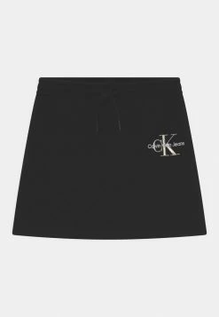 Calvin Klein Jeans MONOGRAM OFF PLACED SKIRT - Minijupe - Black