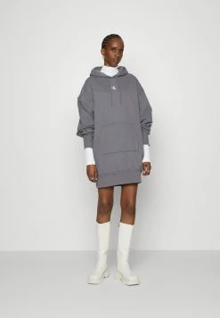 Calvin Klein Jeans TWO TONE MONOGRAM HOODIE DRESS - Robe De Jour - Fossil Grey -Calvin Klein Elegant Magasin cdedaa90192c4312b26c4c47dd0987c0