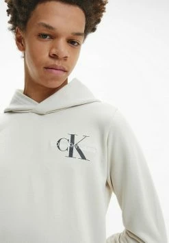 Calvin Klein Jeans SMALL MONOGRAM HOODIE UNISEX - Sweatshirt - Eggshell -Calvin Klein Elegant Magasin ce238e6328d0460999dee57861293efd