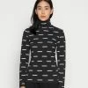 Calvin Klein Jeans LOGO ALL OVER PRINT ROLL NECK - T-shirt à Manches Longues - Black