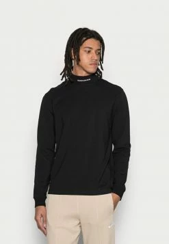 Calvin Klein Jeans MICRO BRANDING HIGH NECK TEE - T-shirt à Manches Longues - Black