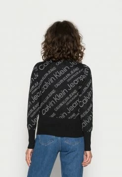 Calvin Klein Jeans LOGO ALL OVER PRINT ROLL NECK - Pullover - Black -Calvin Klein Elegant Magasin d19eca3199bf463bbe3910bf1da88f94