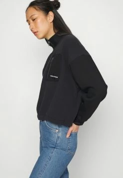 Calvin Klein Jeans HALF ZIP - Sweat Polaire - Black -Calvin Klein Elegant Magasin d1b70424293448849b361eb26c14800f