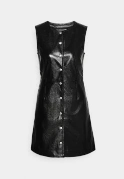 Calvin Klein Jeans HIGH SHINE SHIFT DRESS - Robe De Jour - Black -Calvin Klein Elegant Magasin d1f4fc6454484b519ddddef22420c5b4