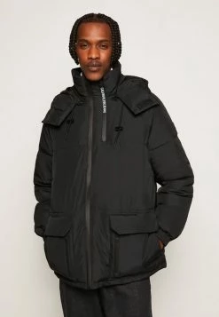 Calvin Klein Jeans BLOCKING HOODED PUFFER - Veste D'hiver - Black