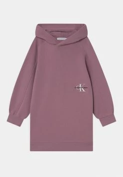 Calvin Klein Jeans MONOGRAM OFF PLACED HOODIE - Robe De Jour - Dusky Orchid