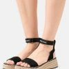 Calvin Klein Jeans SPORTY WEDGE ANKLE CLIP - Sandales à Plateforme - Black
