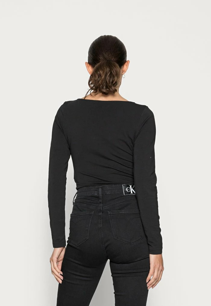 Calvin Klein Jeans REPEAT LOGO SQUARE NECK BODY - T-shirt à Manches Longues - Black 3 Calvin Klein Jeans REPEAT LOGO SQUARE NECK BODY - T-shirt à Manches Longues - Black – Image 3