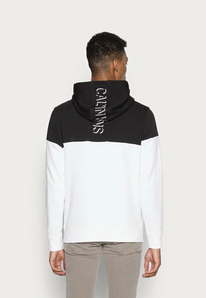 Calvin Klein Jeans COLORBLOCK SHADOW LOGO HOODIE - Sweatshirt - Black/bright White 3 Calvin Klein Jeans COLORBLOCK SHADOW LOGO HOODIE - Sweatshirt - Black/bright White – Image 3