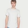 Calvin Klein Jeans BADGE TURN UP SLEEVE - T-shirt Basique - Eggshell