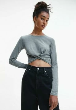 Calvin Klein Jeans T-shirt à Manches Longues - Grey Heather