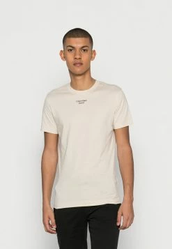 Calvin Klein Jeans STACKED LOGO TEE - T-shirt Basique - Eggshell