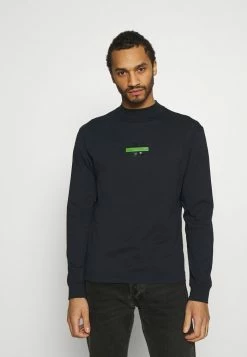 Calvin Klein Jeans CENSORED MOCK NECK - T-shirt à Manches Longues - Black