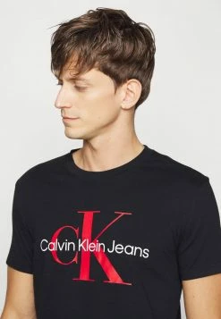 Calvin Klein Jeans SEASONAL MONOGRAM TEE - T-shirt Imprimé - Black -Calvin Klein Elegant Magasin d6d754f05ede488981258f934277a251