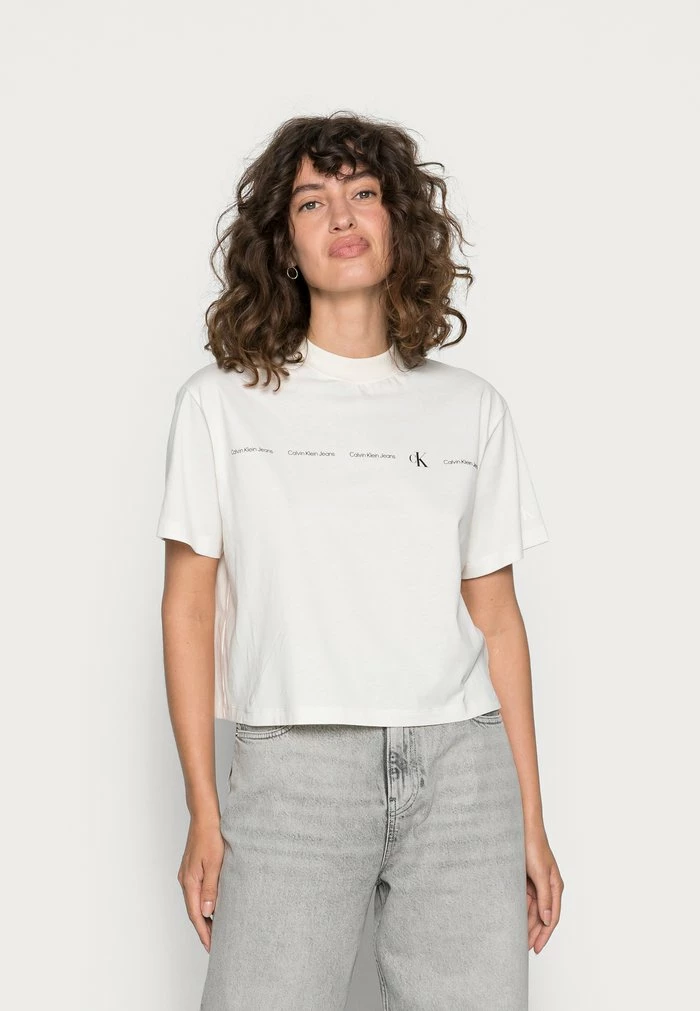 Calvin Klein Jeans REPEAT LOGO TEE - T-shirt Basique - Tofu 1 Calvin Klein Jeans REPEAT LOGO TEE - T-shirt Basique - Tofu