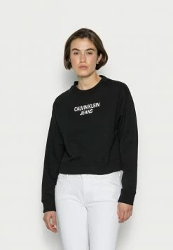 Calvin Klein Jeans EASY INSTITUTIONAL CREWNECK - Sweatshirt - Black