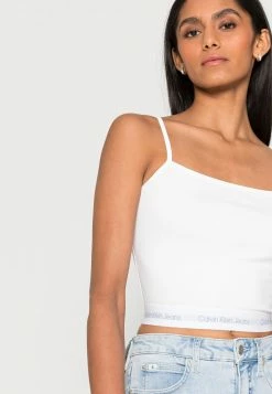 Calvin Klein Jeans LOGO TAPE STRAPPY - Débardeur - Bright White -Calvin Klein Elegant Magasin d96d5a94ea3b442c8d478ad4854d354b