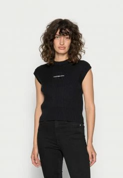 Calvin Klein Jeans MONOGRAM EMBROIDERY VEST - Pullover - Black