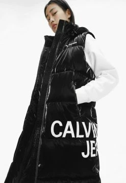 Calvin Klein Jeans LONG PADDED GILET - Veste Sans Manches - Ck Black -Calvin Klein Elegant Magasin db3b7b0f7e504051844a01919032f4cf