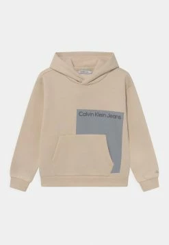 Calvin Klein Jeans PLACED BLOCK RELAXED HOODIE UNISEX - Sweatshirt - Muslin