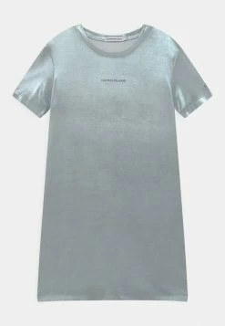Calvin Klein Jeans Robe En Jersey - Silver Metallic