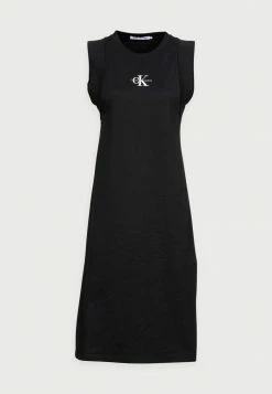Calvin Klein Jeans KNOTTED T-SHIRT DRESS - Robe En Jersey - Black -Calvin Klein Elegant Magasin dcdc1c8ae4be4c67ad72c7edfc207862