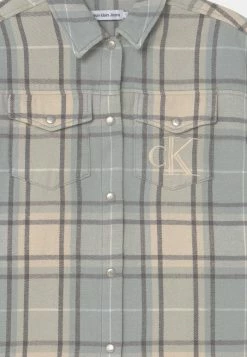 Calvin Klein Jeans CHECK - Chemisier - Grey Check -Calvin Klein Elegant Magasin de4d8bece67b45a9888c793388658cff