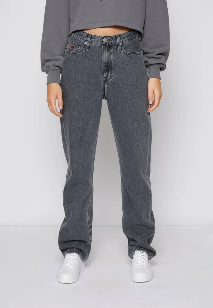 Calvin Klein Jeans HIGH RISE STRAIGHT - Jean Droit - Denim Grey 1 Calvin Klein Jeans HIGH RISE STRAIGHT - Jean Droit - Denim Grey