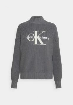 Calvin Klein Jeans TWO TONE MONOGRAM LOOSE - Pullover - Fossil Grey 10 Calvin Klein Jeans TWO TONE MONOGRAM LOOSE - Pullover - Fossil Grey -Calvin Klein Elegant Magasin e259737f7d7e4116a614adcf3bc3d5a3
