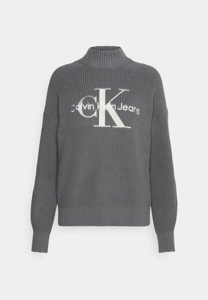 Calvin Klein Jeans TWO TONE MONOGRAM LOOSE - Pullover - Fossil Grey 5 Calvin Klein Jeans TWO TONE MONOGRAM LOOSE - Pullover - Fossil Grey – Image 5