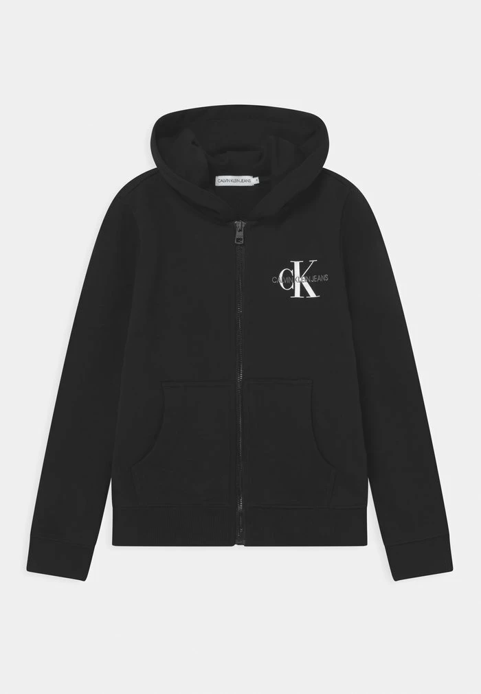 Calvin Klein Jeans MONOGRAM ZIP THROUGH HOODIE UNISEX - Sweat à Capuche Zippé - Black 1 Calvin Klein Jeans MONOGRAM ZIP THROUGH HOODIE UNISEX - Sweat à Capuche Zippé - Black