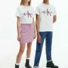 Calvin Klein Jeans MONOGRAM - T-shirt Imprimé - White Dusky Orchid