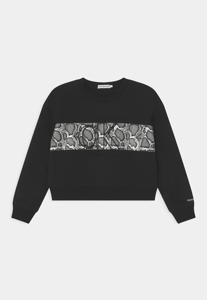 Calvin Klein Jeans REPTILE SKIN BLOCK - Sweatshirt - Black 1 Calvin Klein Jeans REPTILE SKIN BLOCK - Sweatshirt - Black