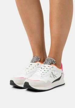 Calvin Klein Jeans RETRO RUNNER - Baskets Basses - White/party Pink