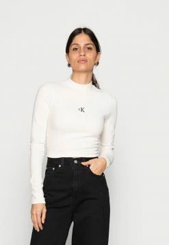 Calvin Klein Jeans VELVET LONG SLEEVE - T-shirt à Manches Longues - Tofu