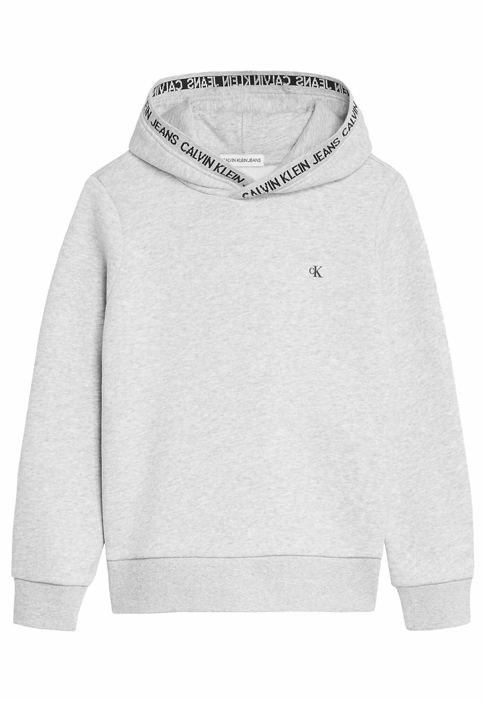 Calvin Klein Jeans INTARSIA LOGO HOODIE UNISEX - Sweat à Capuche - Light Grey Heather 1 Calvin Klein Jeans INTARSIA LOGO HOODIE UNISEX - Sweat à Capuche - Light Grey Heather