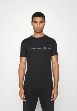 Calvin Klein Jeans REPEAT LOGO TEE UNISEX - T-shirt Imprimé - Black