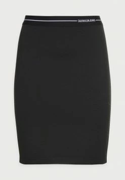 Calvin Klein Jeans MILANO LOGO ELASTIC SKIRT - Minijupe - Black -Calvin Klein Elegant Magasin edb09eaab77e40f98ae02239762e178f