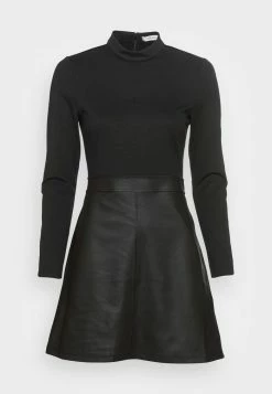 Calvin Klein Jeans COATED SKIRT MILANO DRESS - Robe De Jour - Black -Calvin Klein Elegant Magasin ee20ca2af3bc4c108830c1f2b5cd5ed9