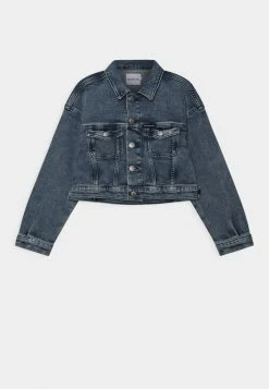Calvin Klein Jeans CROPPED JACKET RAINBOW UNISEX - Veste En Jean - Blue Denim
